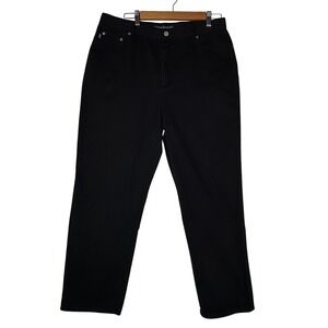 Lauren Jeans Co Ralph Lauren Womens Size 14 Black High Rise Straight Leg Pants